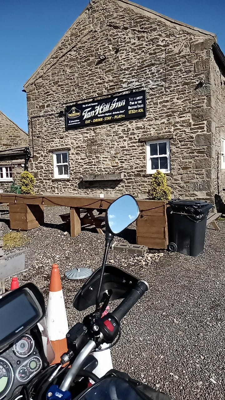 Parked up for a late lunch at the Tan Hill Inn