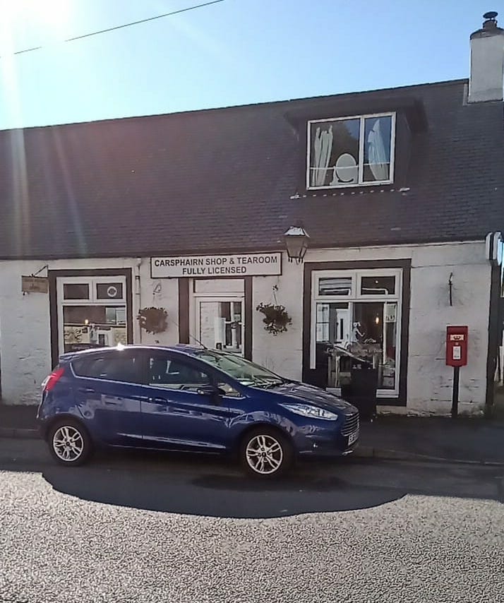 Carsphairn Shop and Tea Room. We were parked on the other side of the road