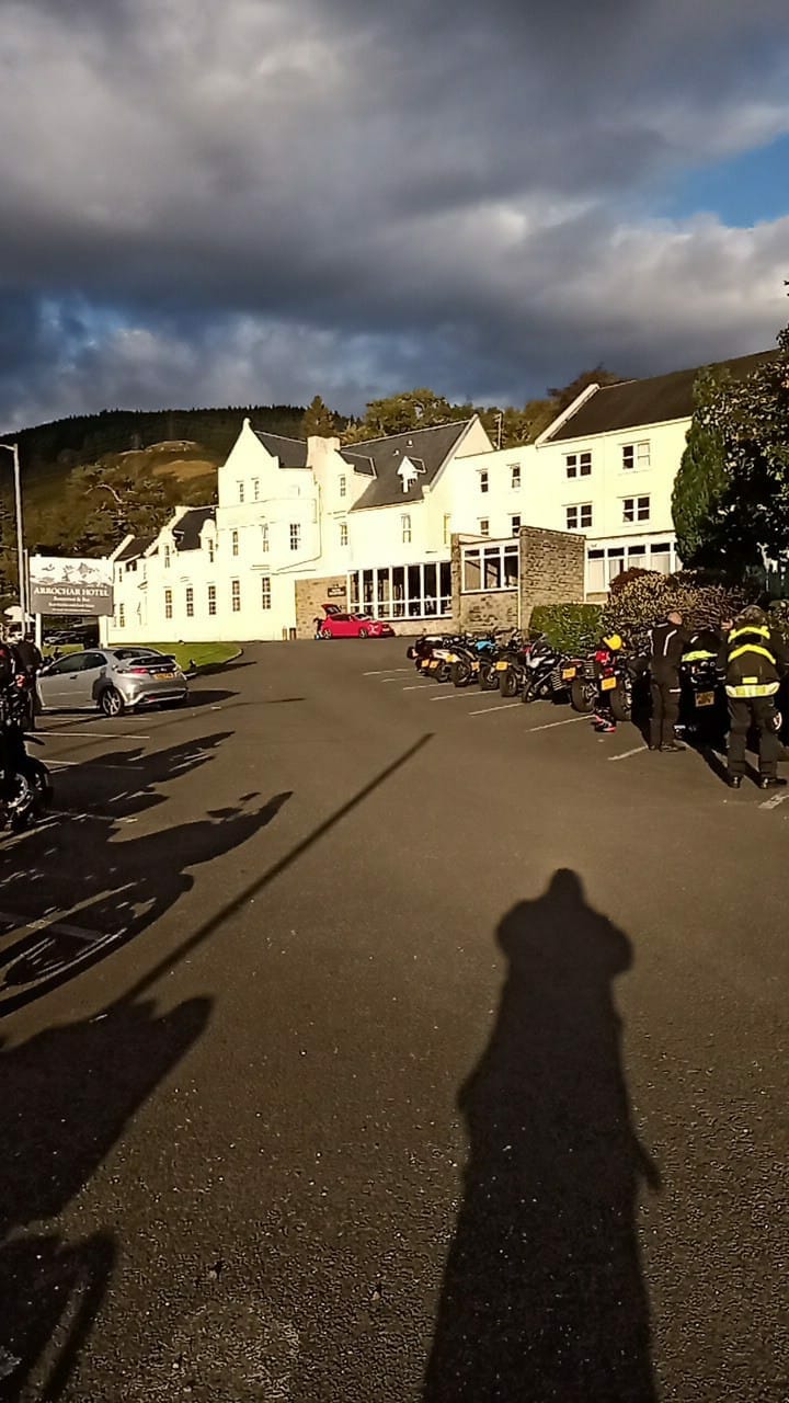 All parked up outside the Arrochar Hotel, Loch Long