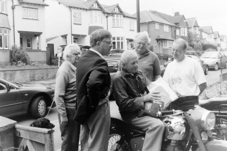  From L to R: Frank Edwards, Richard Mountford, Roger Boss, Julian Edwards, Pierre Martin commenting photographs of prototypes